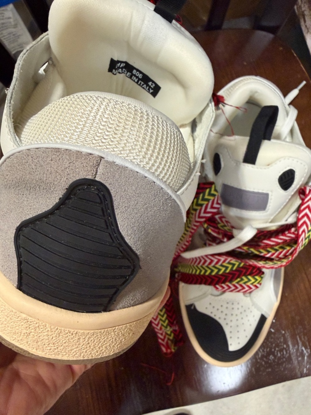 Lanvin Men’s Sneakers with Red and Green Laces size 42 US Size 9 - Picture 15 of 15